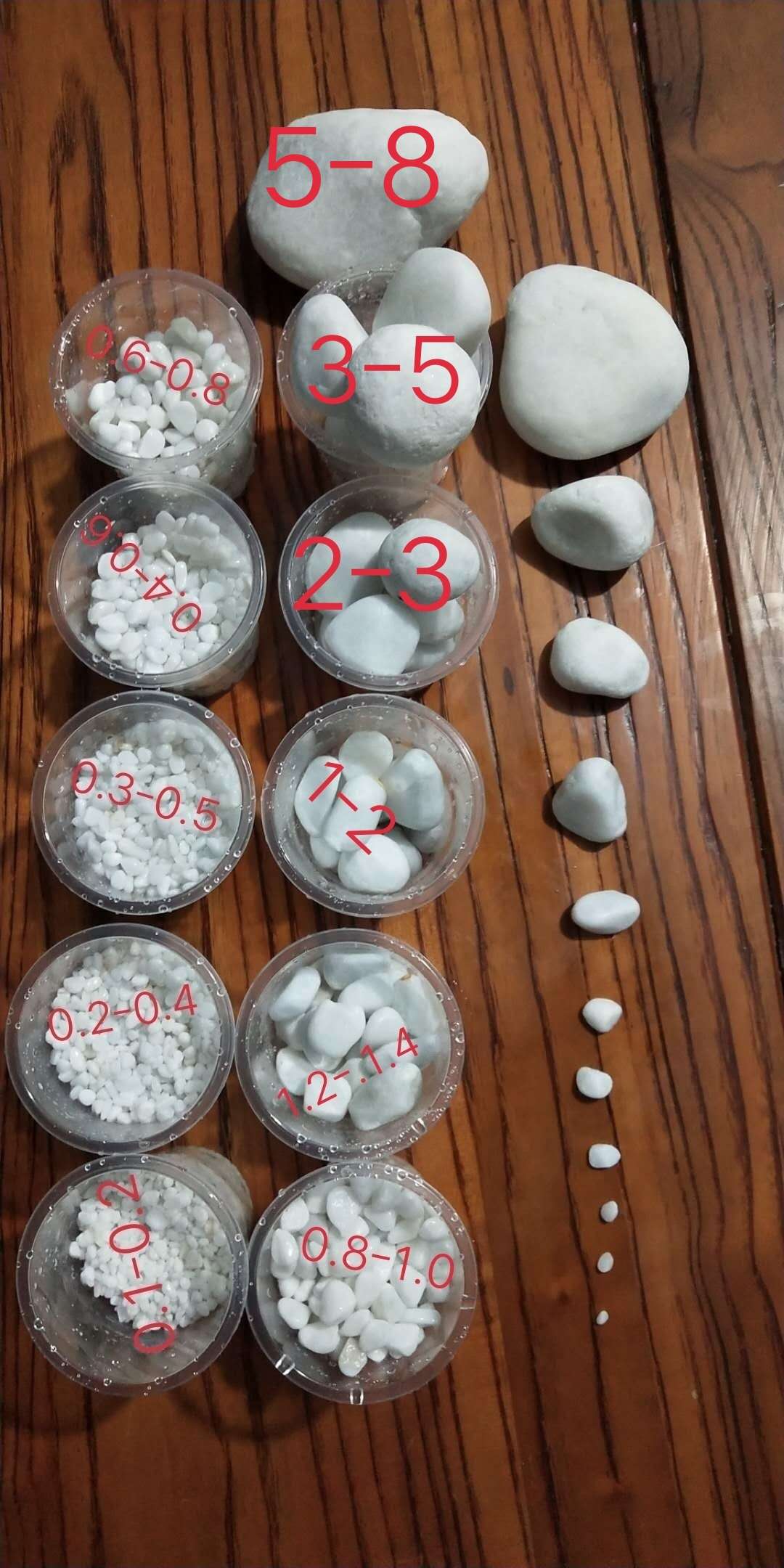 白色機制石 雪花白 精品雨花石